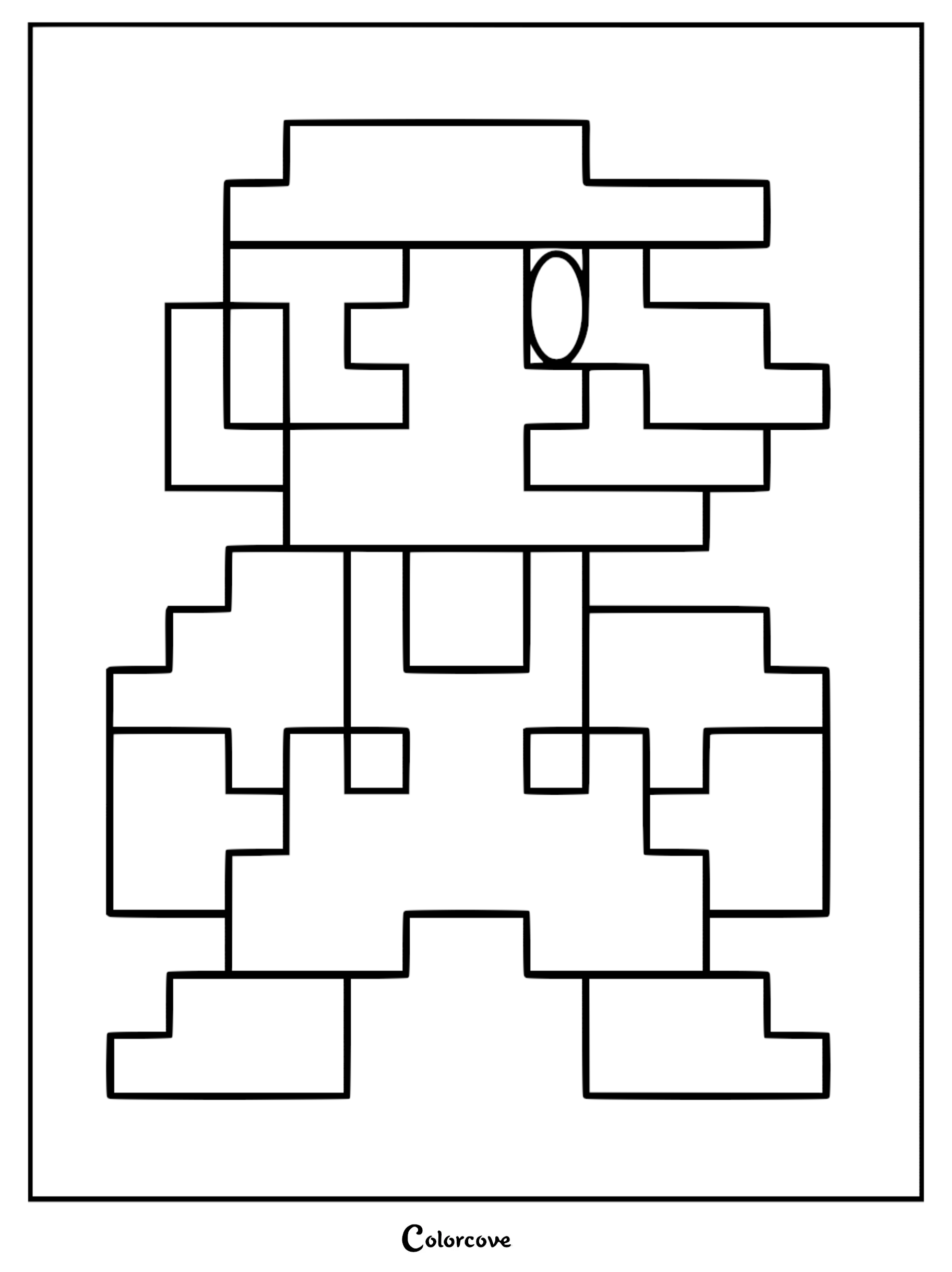 Bring the classic NES era to life with this free printable 8-bit pixel art Super Mario coloring page. This retro-style coloring sheet is perfect for young gamers and nostalgic Nintendo fans alike.