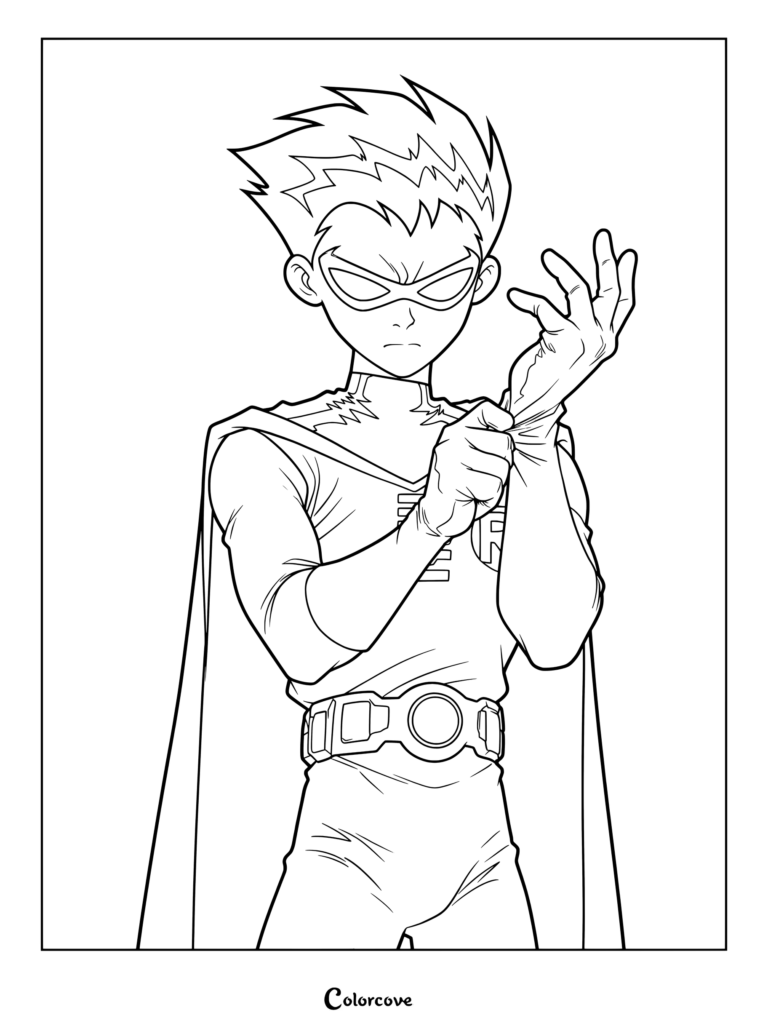 Coloriage de Robin (Dick Grayson) de Teen Titans