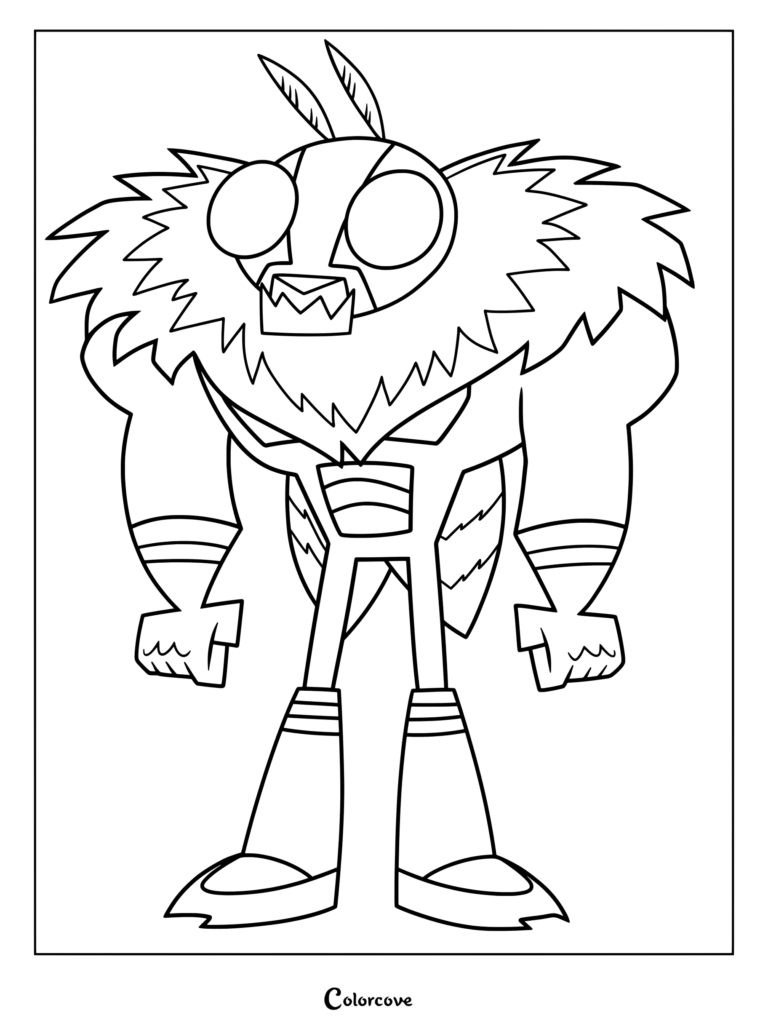 Coloriage de Killer Moth, le super-vilain récurrent et généticien ennemi dans Teen Titans Go!