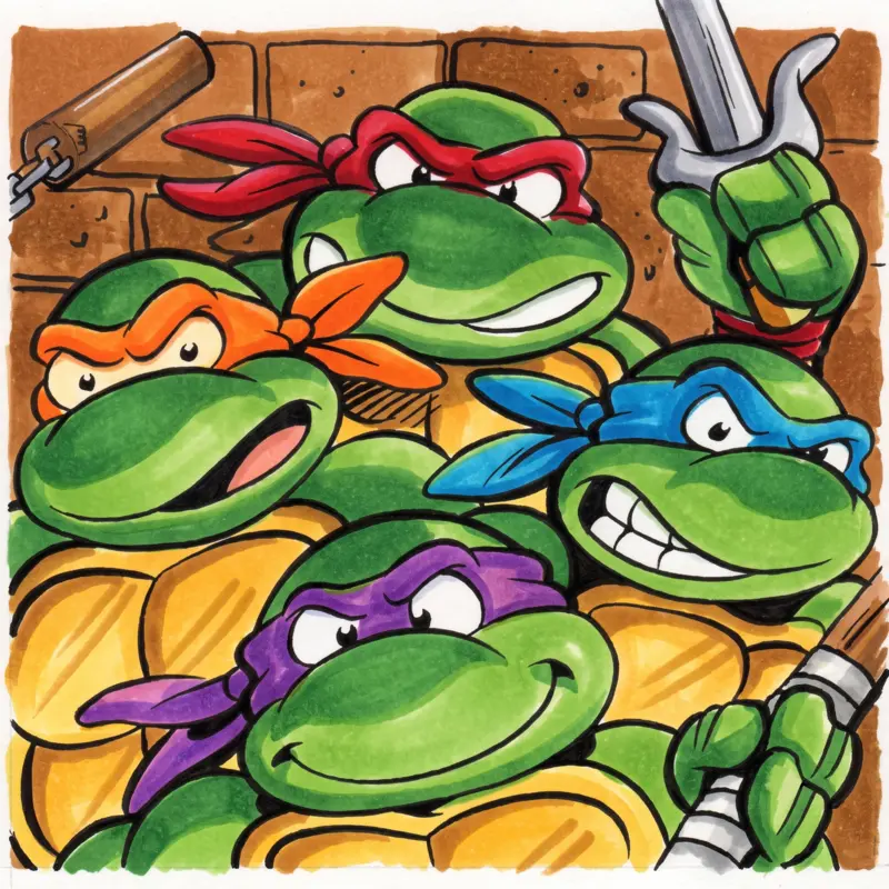 38 Teenage Mutant Ninja Turtles Coloring Pages: Action