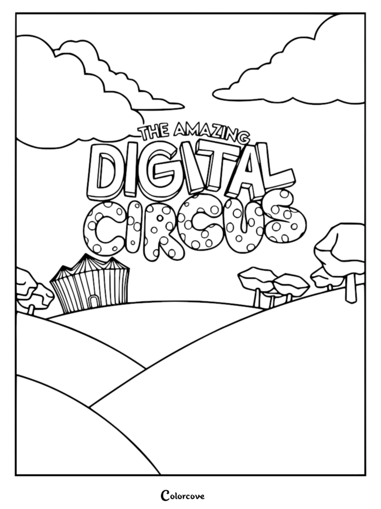 The Amazing Digital Circus logo above a circus tent landscape.