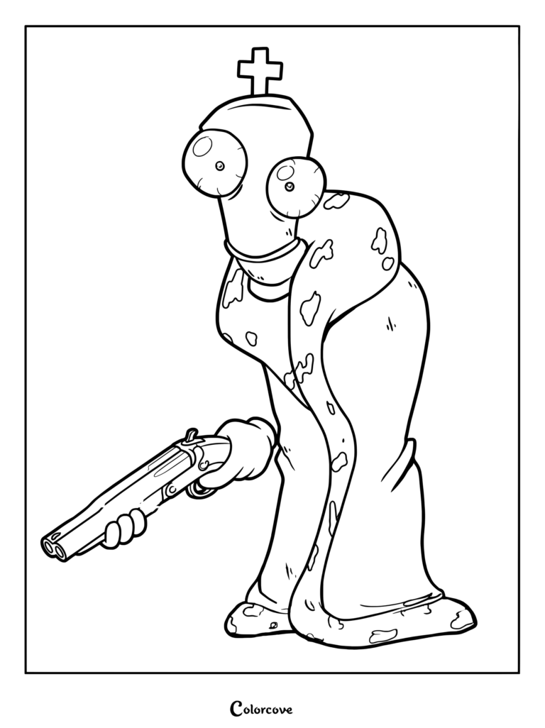 Kinger with Shotgun from The Amazing Digital Circus coloring page