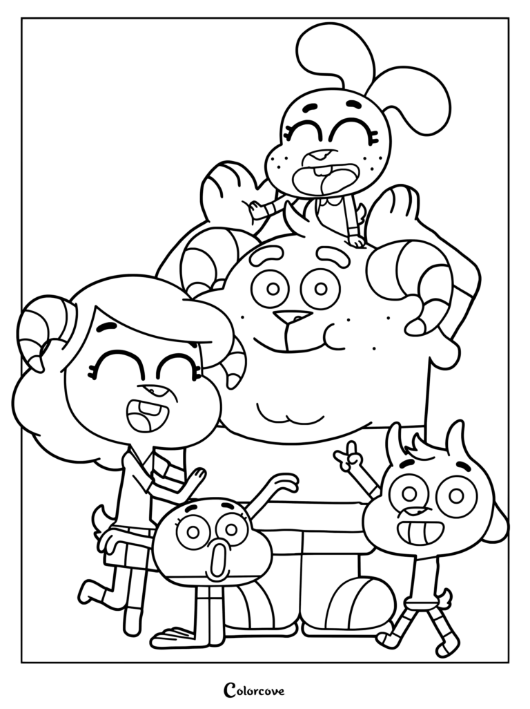 Dibujo para colorear e imprimir con el personaje Chi Chi de El increíble mundo de Gumball