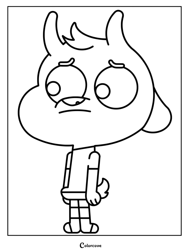 Dibujo para colorear del personaje Chi Chi de El increíble mundo de Gumball con un contorno adorable