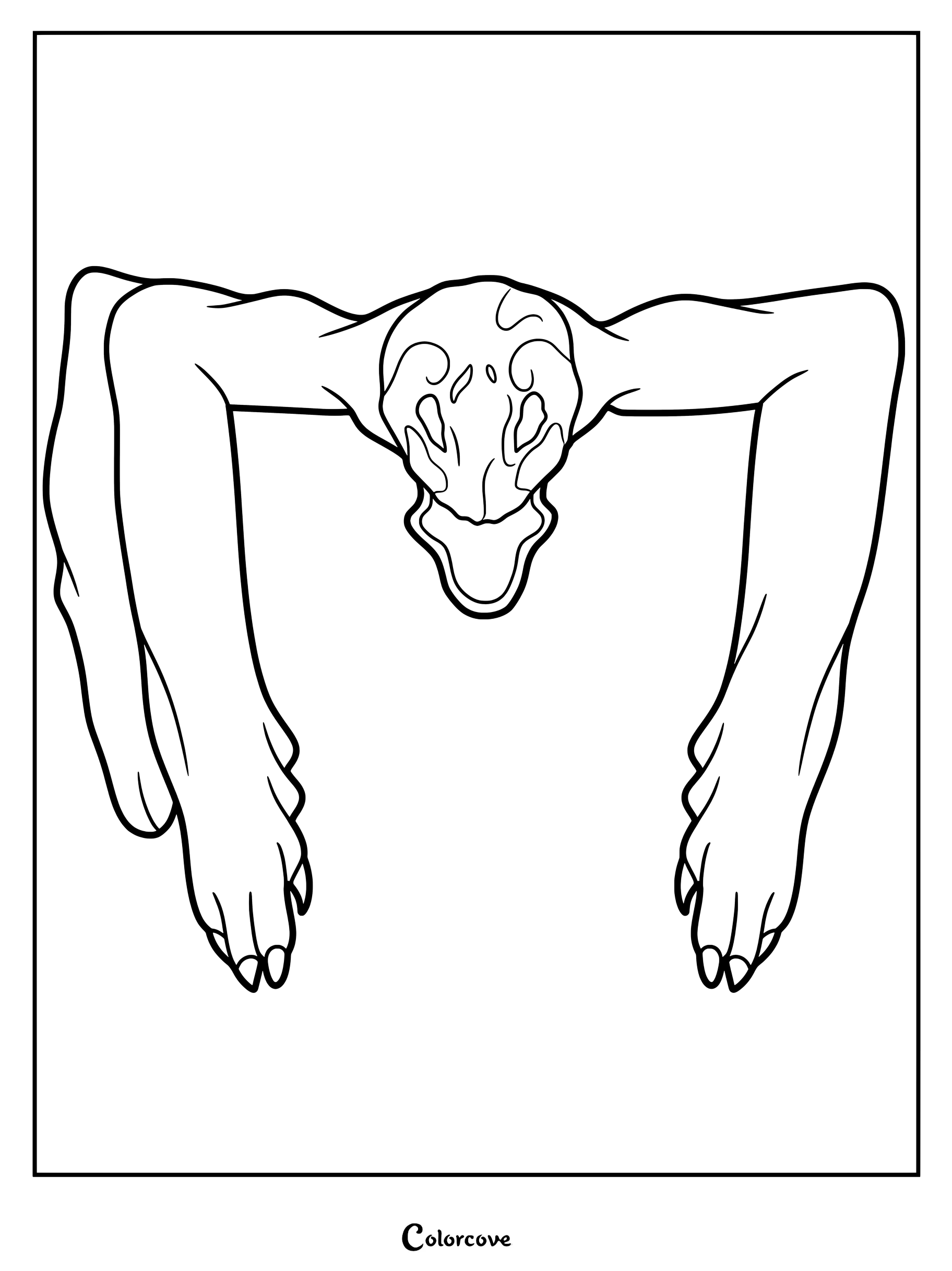 Aranea Membri de The Backrooms avec des membres allongés d'arachnide et une tête squelettique dans un coloriage à imprimer