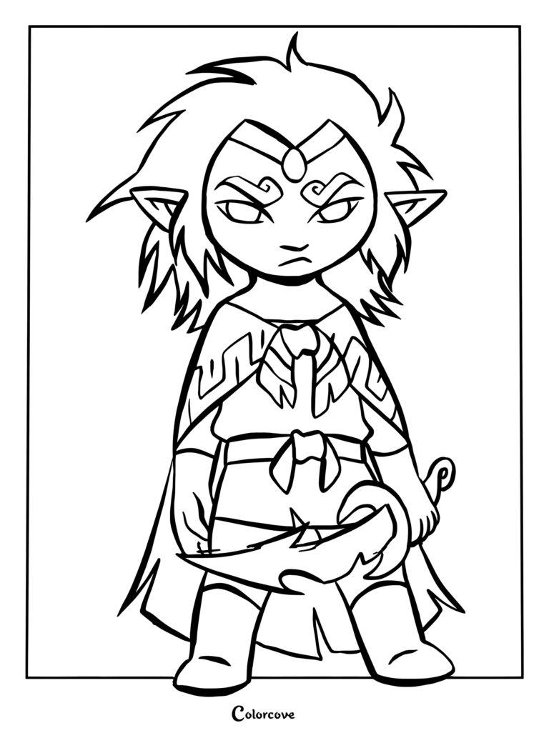 Fan art de Ganondorf jeune issu de The Wind Waker sous forme de coloriage à imprimer pour les fans de The Legend of Zelda