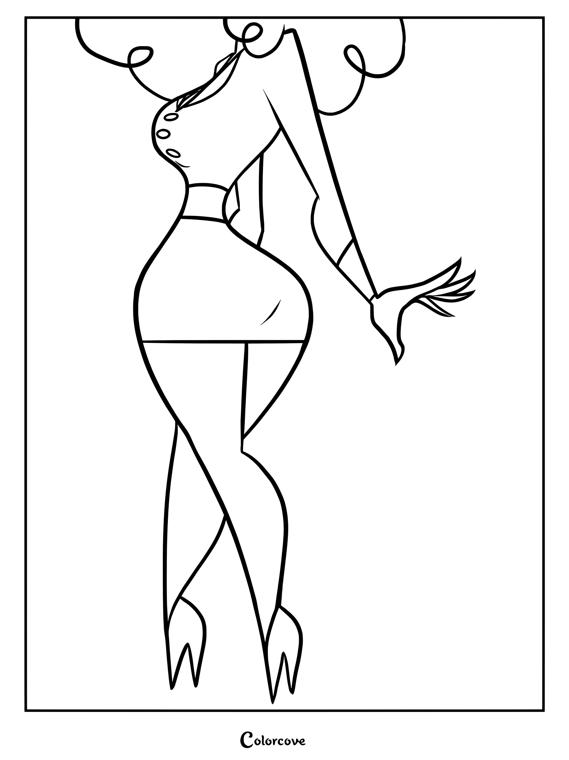 Página para colorear de la Señorita Sara Bellum de Las Chicas Superpoderosas.