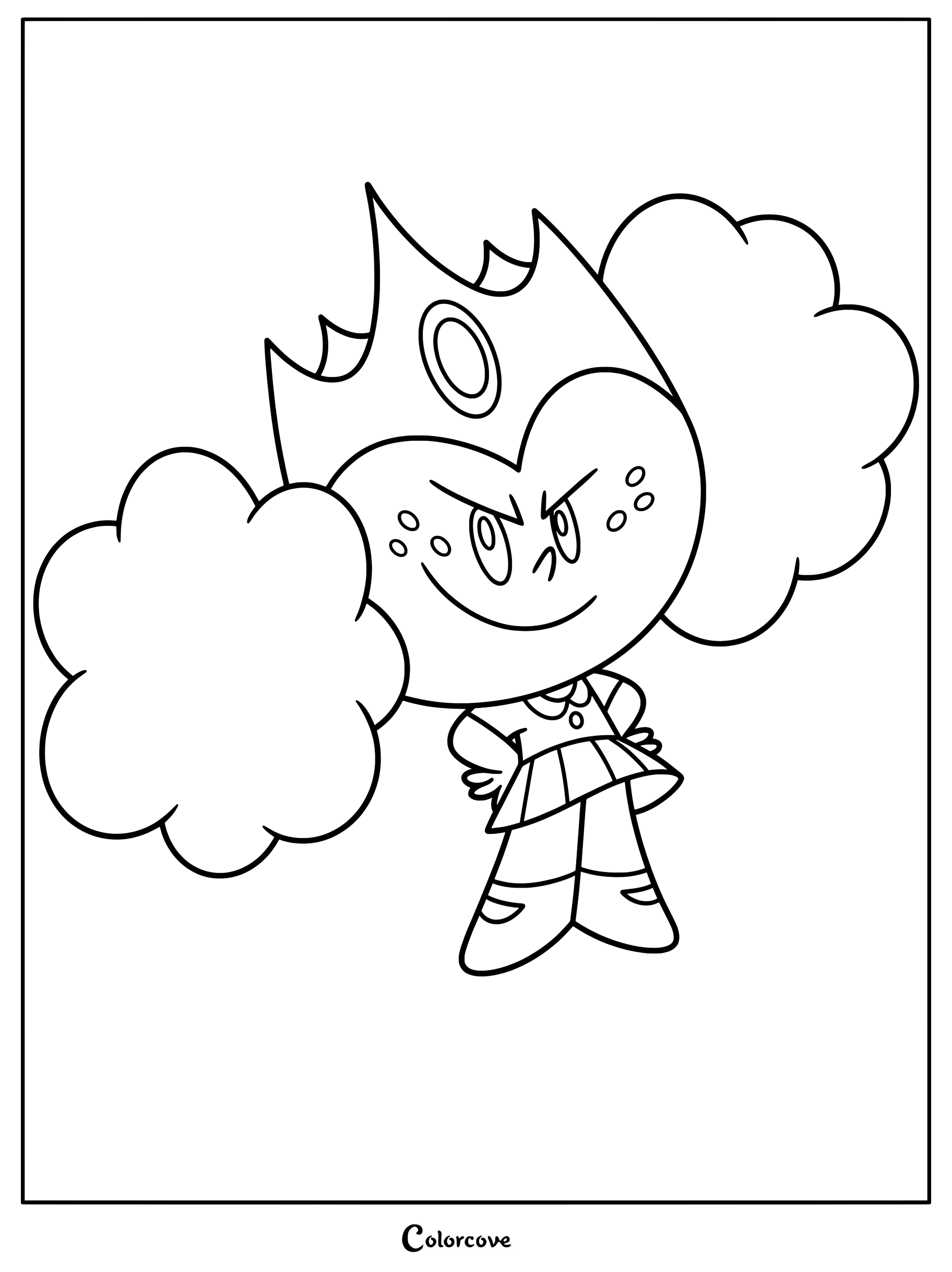 Página para colorear de la Princesa Maslana de Las Chicas Superpoderosas mostrándola con una corona y coletas.