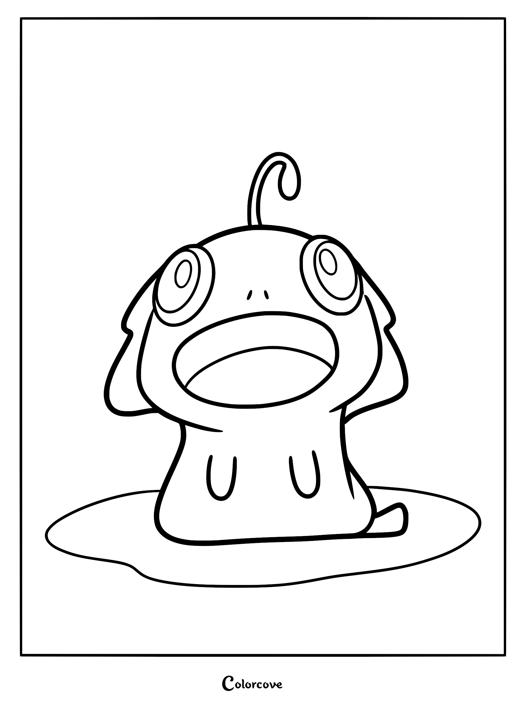 Blue the small, cute sea creature from The Sea Beast movie with large eyes and an antenna, ready to be filled in on this printable coloring page.