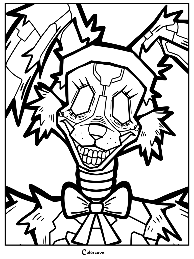 Una página para colorear detallada de The Pumpkin Rabbit (Lorenzo Waterman) de The Walten Files.