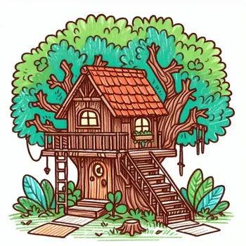 25 Cozy Treehouse Coloring Pages