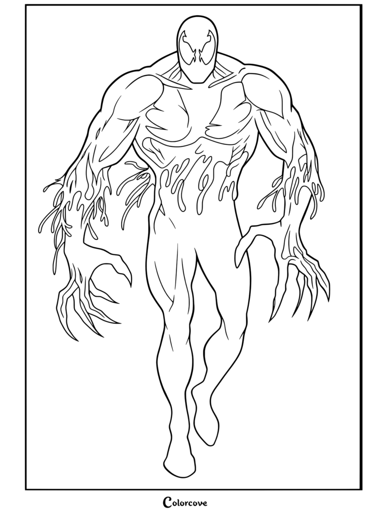 Toxin from Venom And Symbiote in a coloring page