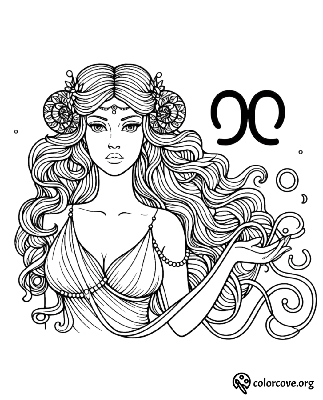 a drawing of a woman with long hair