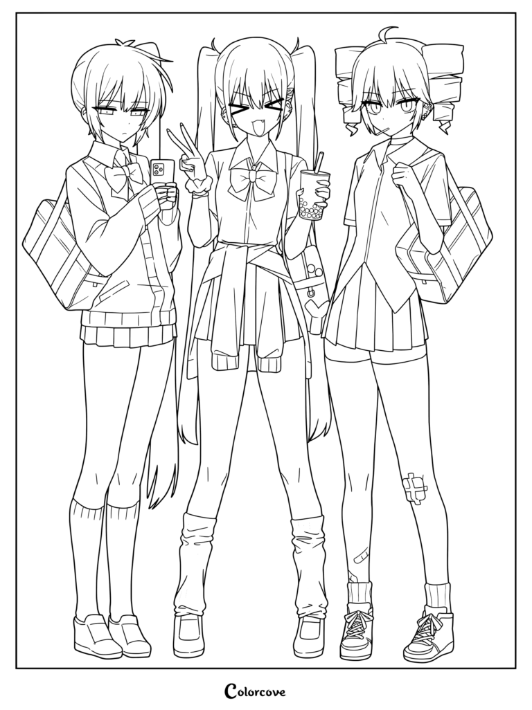 Miku, Teto, and Akita Neru pose together as the Triple Baka squad.