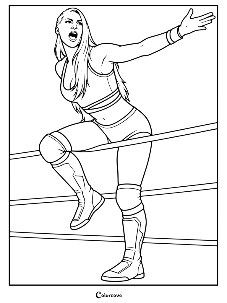 Dibujo para colorear de WWE de Rhea Ripley.
