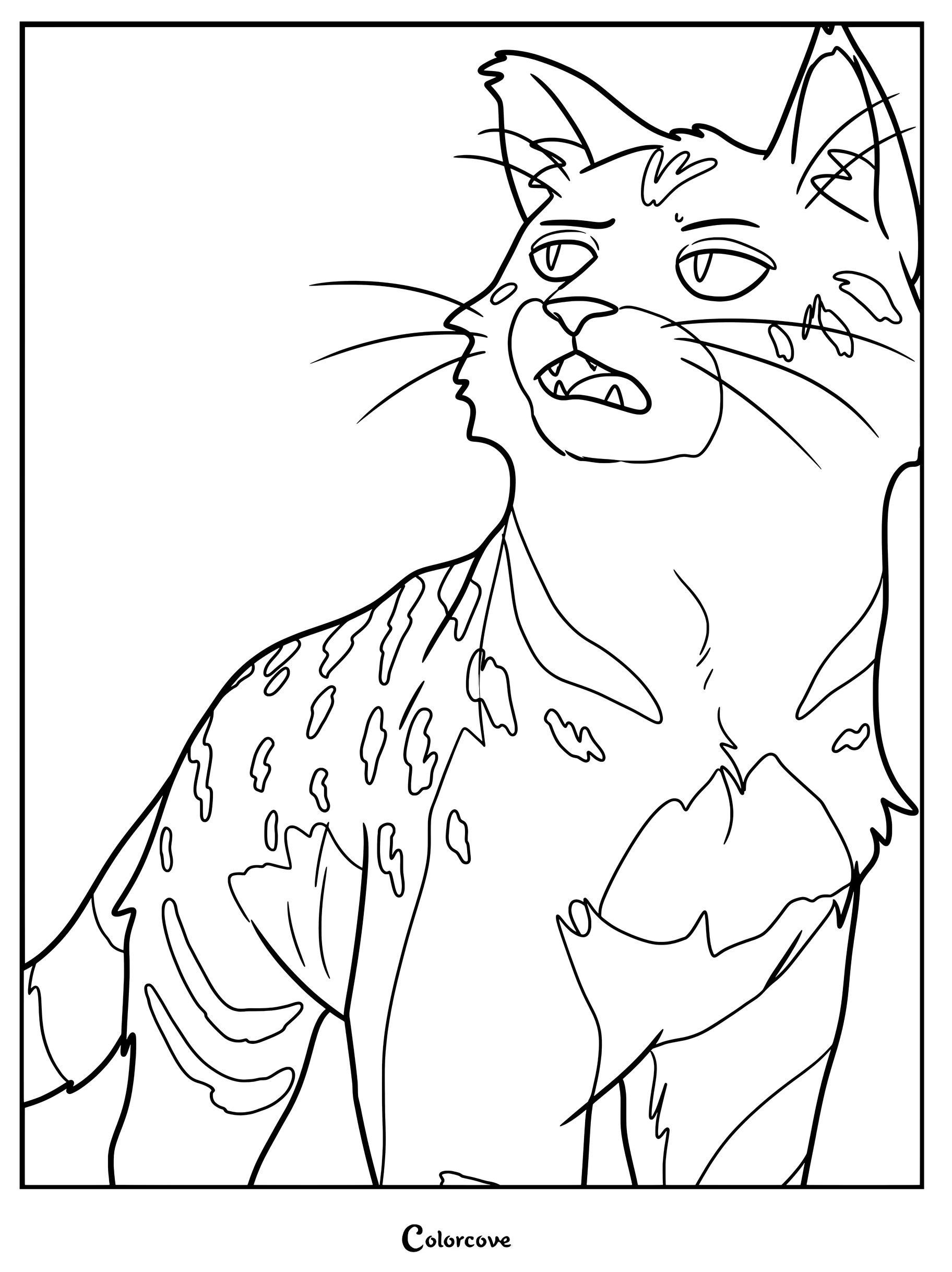 Dibujo para colorear de Ashfur de Los Gatos Guerreros.