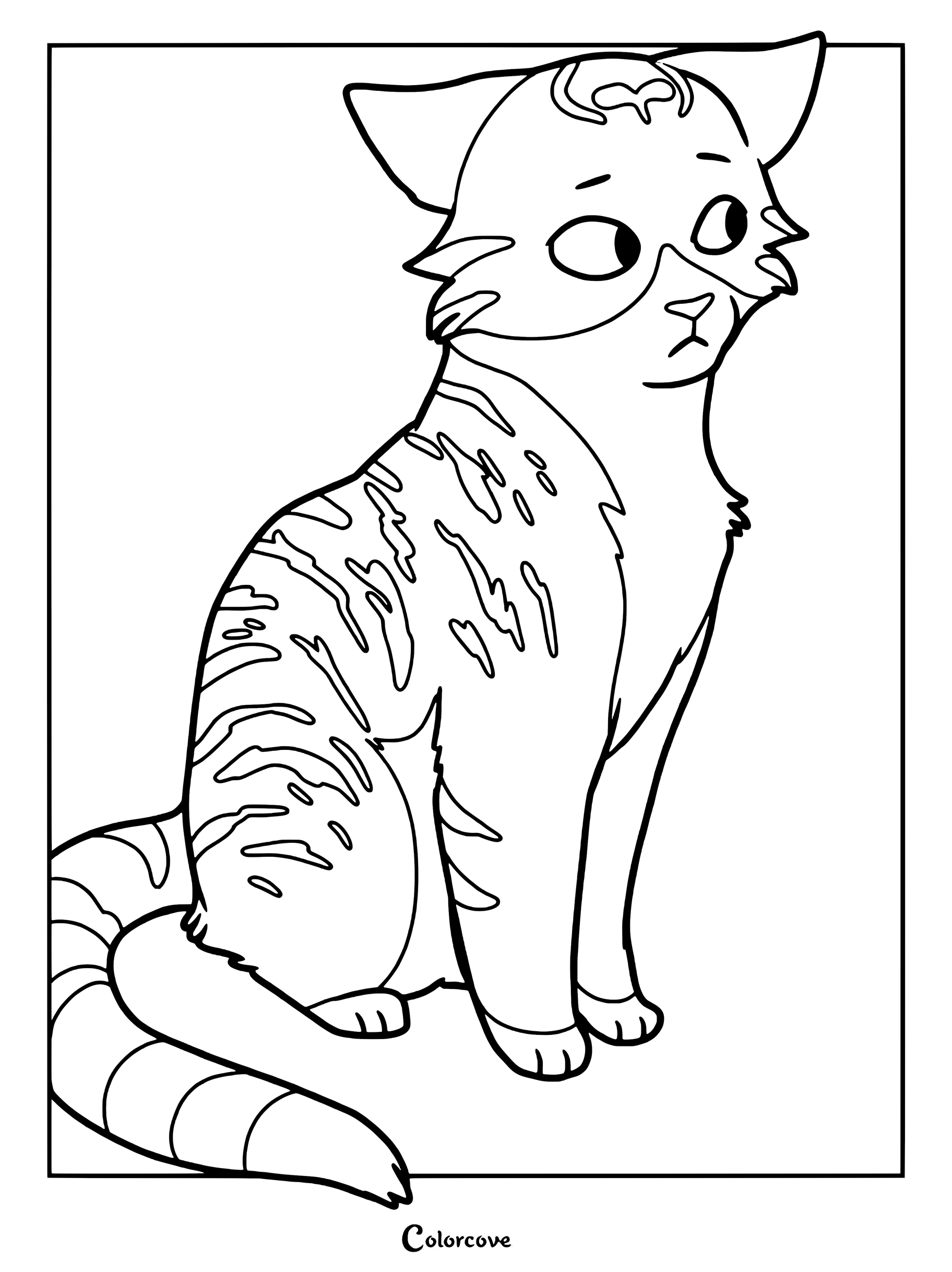 Dibujo para colorear e imprimir de Hoja Acuática de Los Gatos Guerreros.