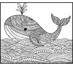 24 Free Whale Mosaic Coloring Pages