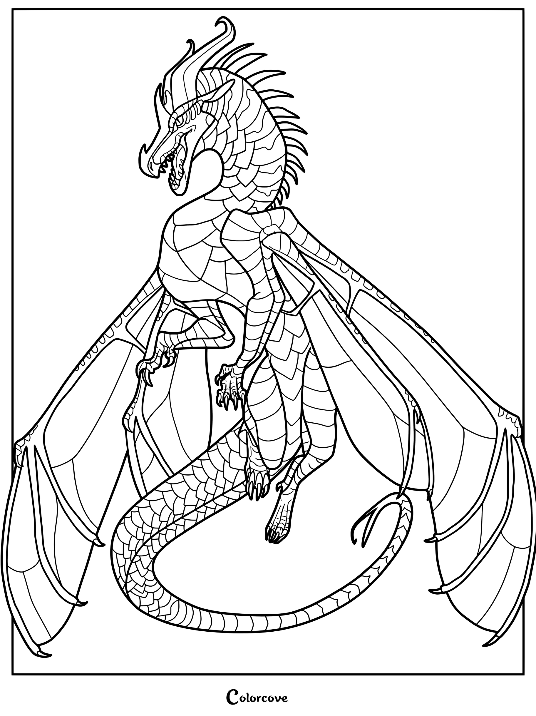 Página para colorear de Starflight Ala de Noche de Alas de Fuego.
