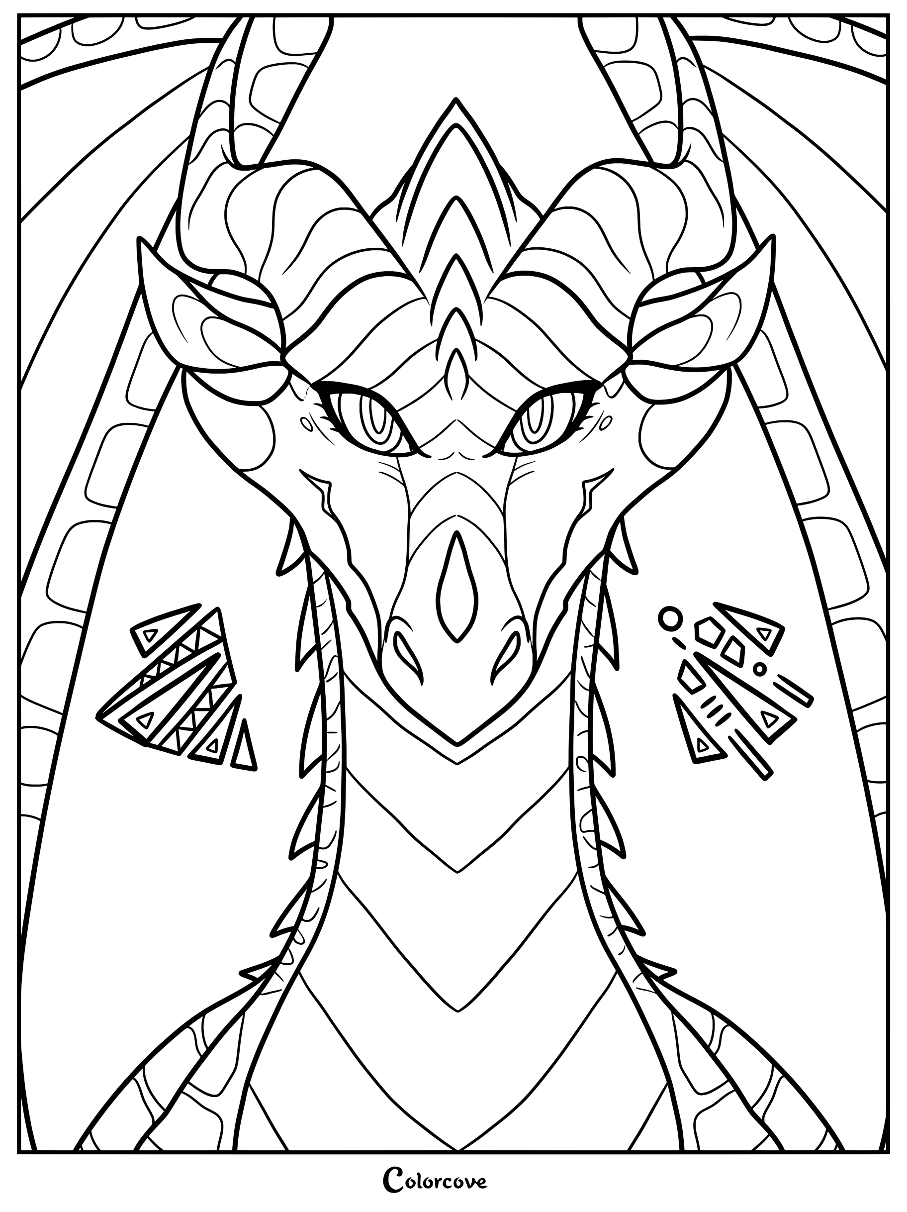 Página para colorear imprimible con arte de fans de El Ala de Jade de la serie Alas de Fuego.