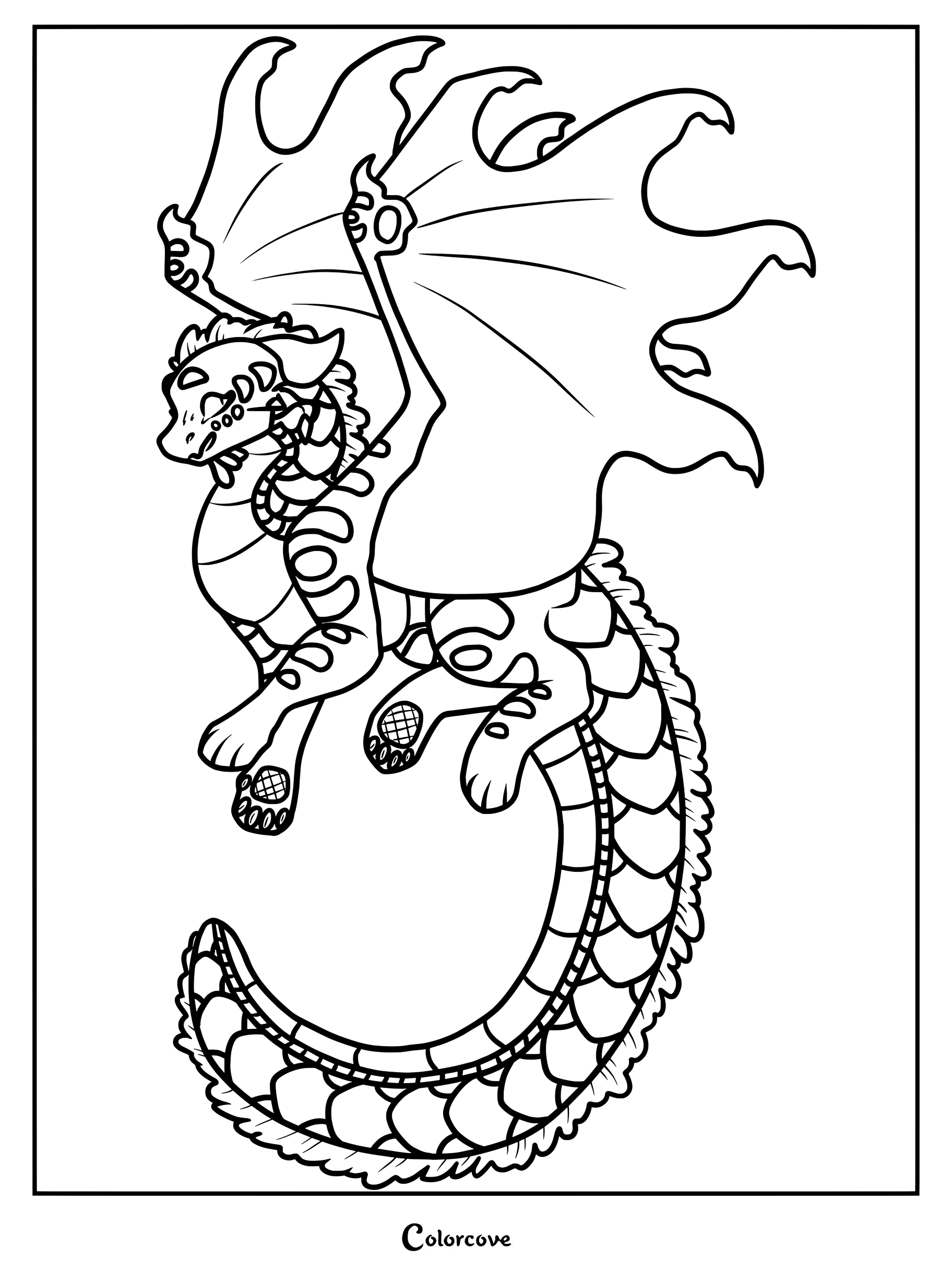 Página para colorear imprimible con la Reina Gloria de Alas de Fuego.