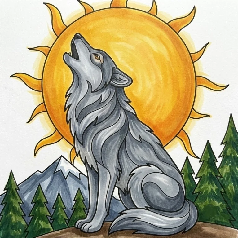 41 Dibujos de Lobos para Colorear Gratis