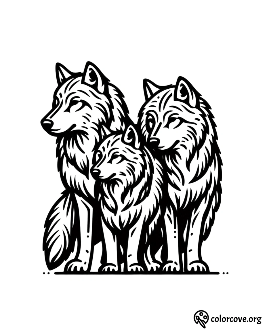 a group of wolves standing together