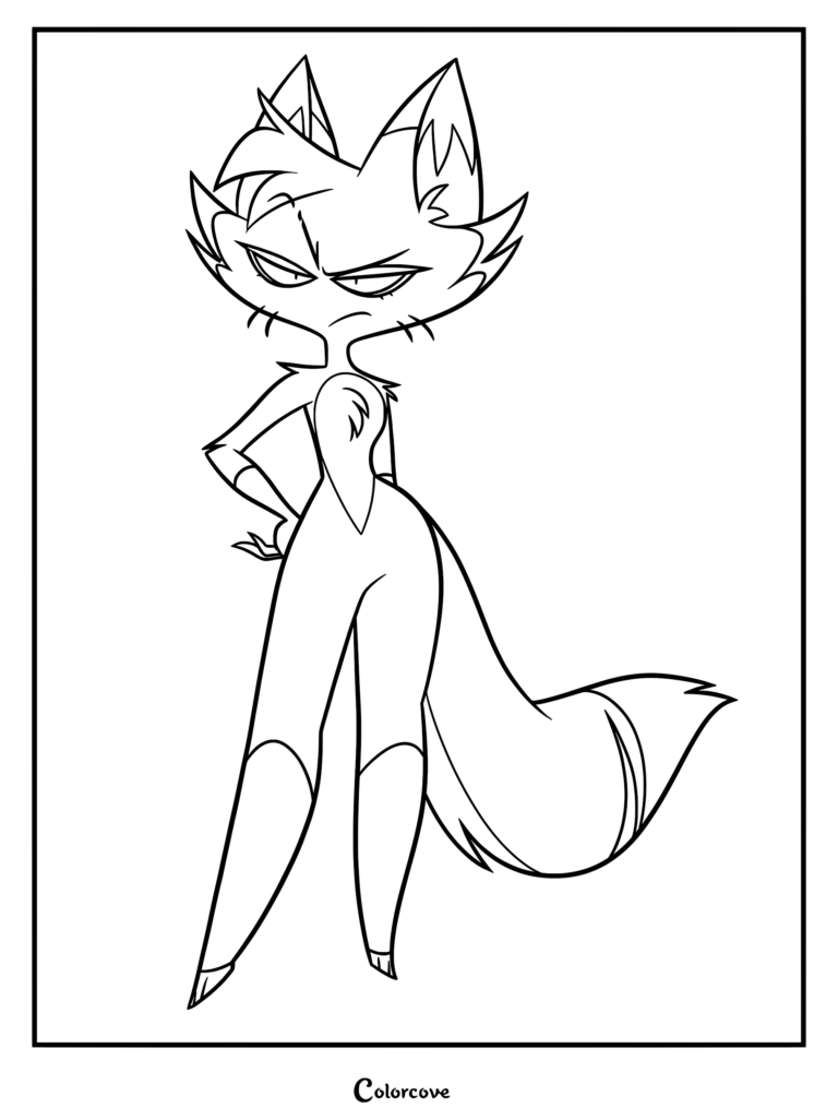 Vanexa from Zoophobia standing with a confident expression in this printable line art coloring page.