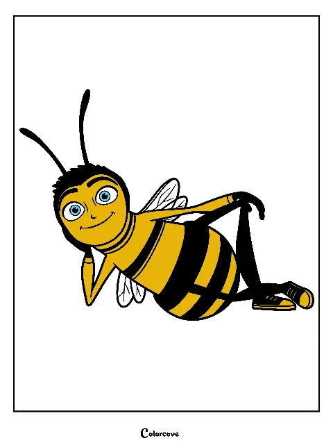 Barry B. Benson lying down in a relaxed pose.