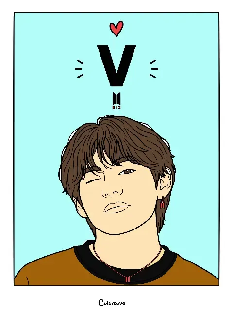 V winks beneath a heart and decorative letter V.